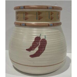 Treasure Craft Pottery Utensil Taos Southwestern Jar Chili Pepper USA Made